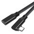 Кабель удлинитель Type-C – Type-C Elbow PQ117 / PD 240W / USB 3.2 / E-Marker / угловой 90° / 0.2м