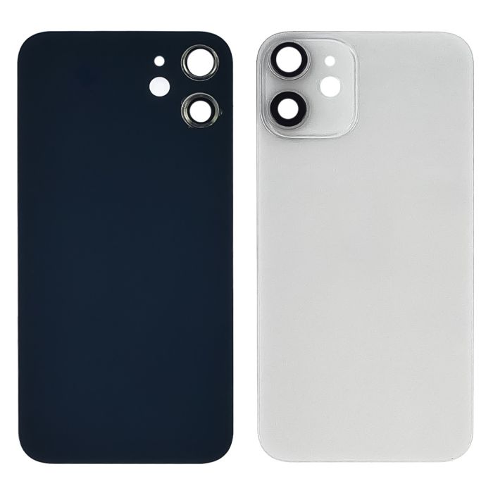 Заднее стекло корпуса для Apple iPhone 12 Mini белое со стеклом камеры