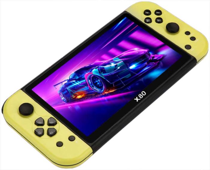 Портативна ігрова приставка X80 / PSP / 7 '' / 16 ГБ / 20000 ігор / HD TV вихід Yellow