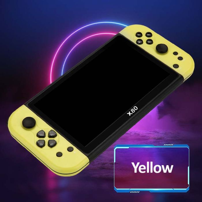 Портативна ігрова приставка X80 / PSP / 7 '' / 16 ГБ / 20000 ігор / HD TV вихід Yellow