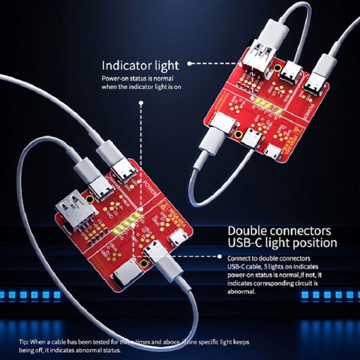 Тестер для перевірки кабелів синхронізації та зарядки Qianli USB / Micro usb / Type - С / Lightning