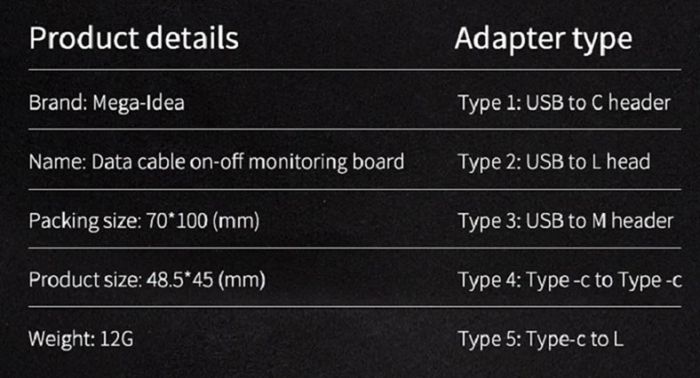 Тестер для проверки кабелей синхронизации и зарядки Qianli USB / Micro usb / Type - С / Lightning