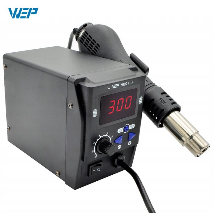 Термовоздушная паяльная станция WEP 959D-I термофен / 100-480°С / 120 л/мин / 3 насадки / 700 Вт