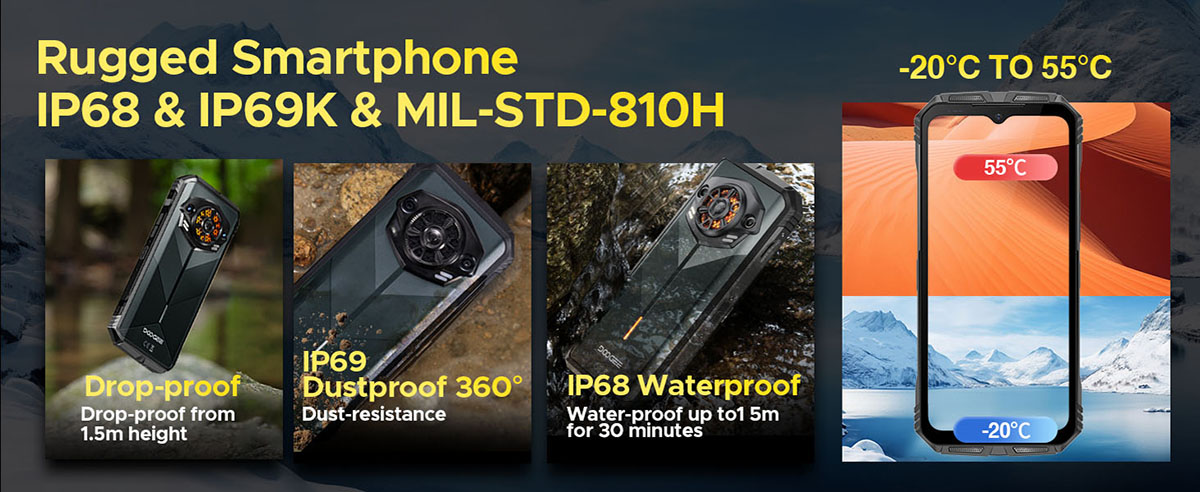 DOOGEE S Punk — захищений корпус IP68 IP69K MIL-STD-810H