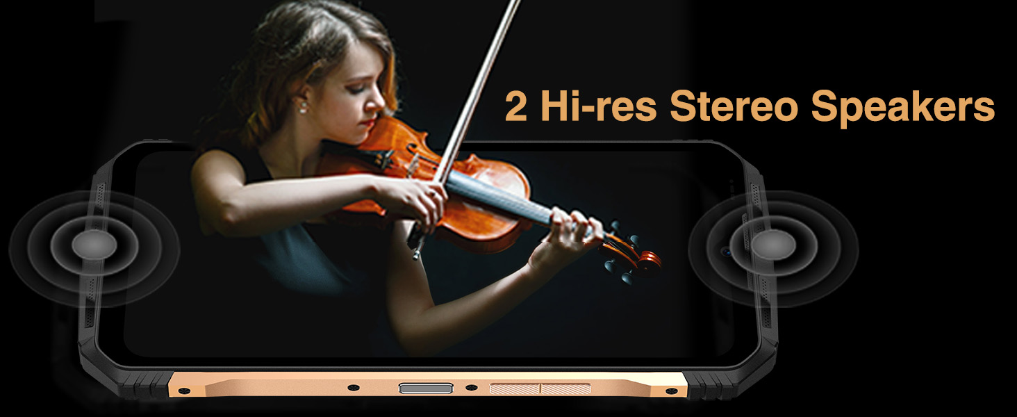 DOOGEE S110 двойные Hi-Res стереодинамики для насыщенного звука