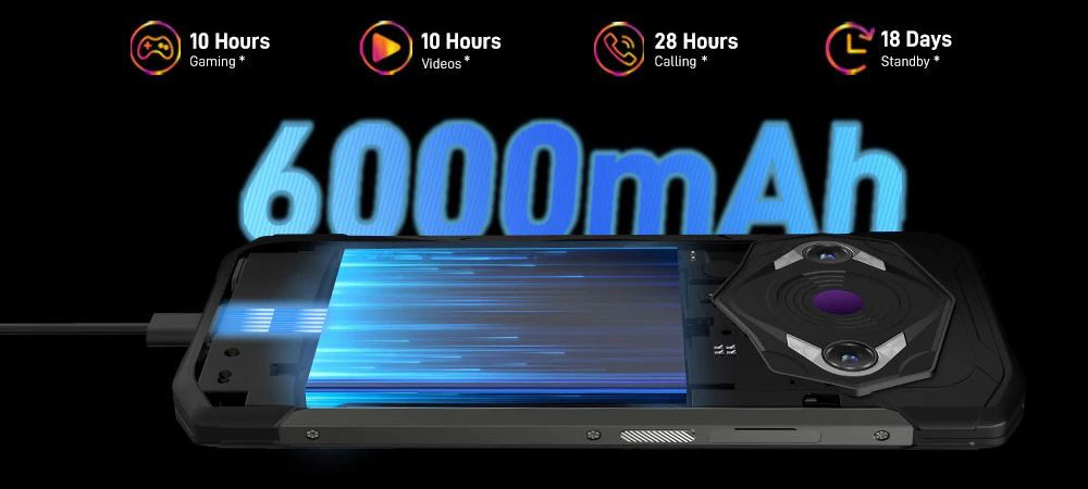 DOOGEE S98 Pro — аккумулятор 6000 мА·ч для длительной автономной работы