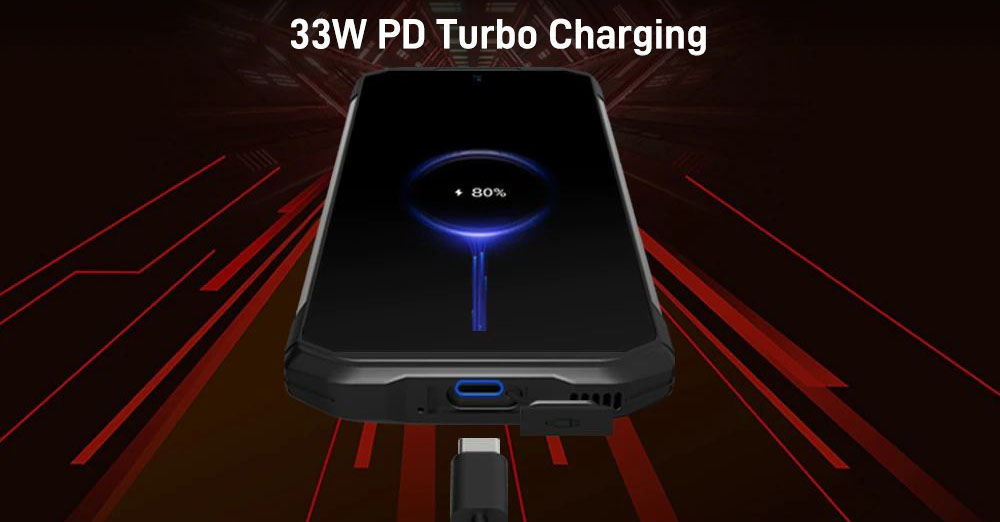DOOGEE S98 Pro — быстрая зарядка 33 Вт через USB-C