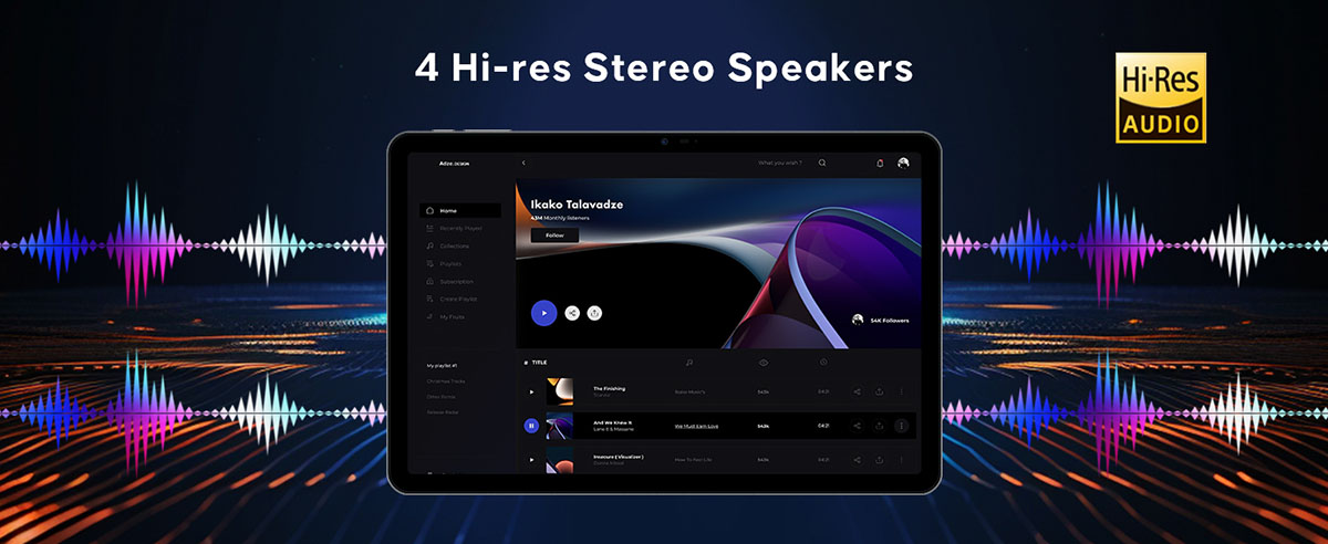 Планшет DOOGEE T30 Pro — четыре стереодинамика Hi-Res Audio, объёмный звук