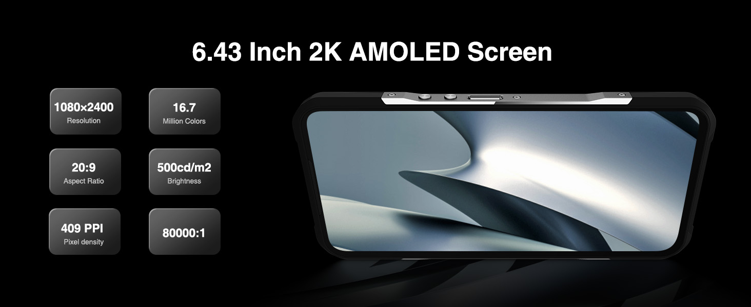 DOOGEE V20 Pro — 6.43-дюймовий AMOLED екран з високою роздільною здатністю і контрастністю