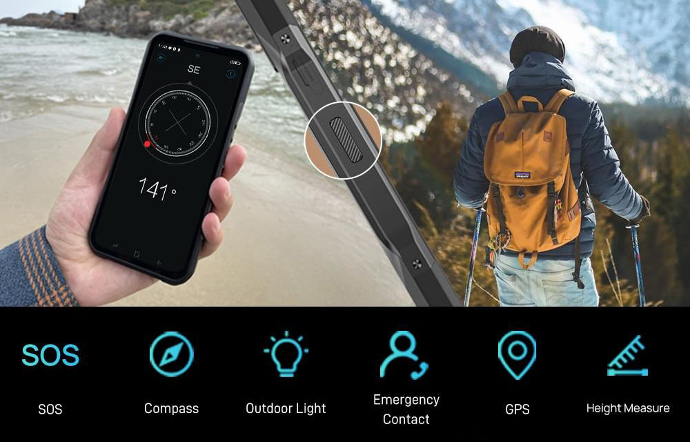 DOOGEE V20 програмована кнопка SOS і функції для активного відпочинку