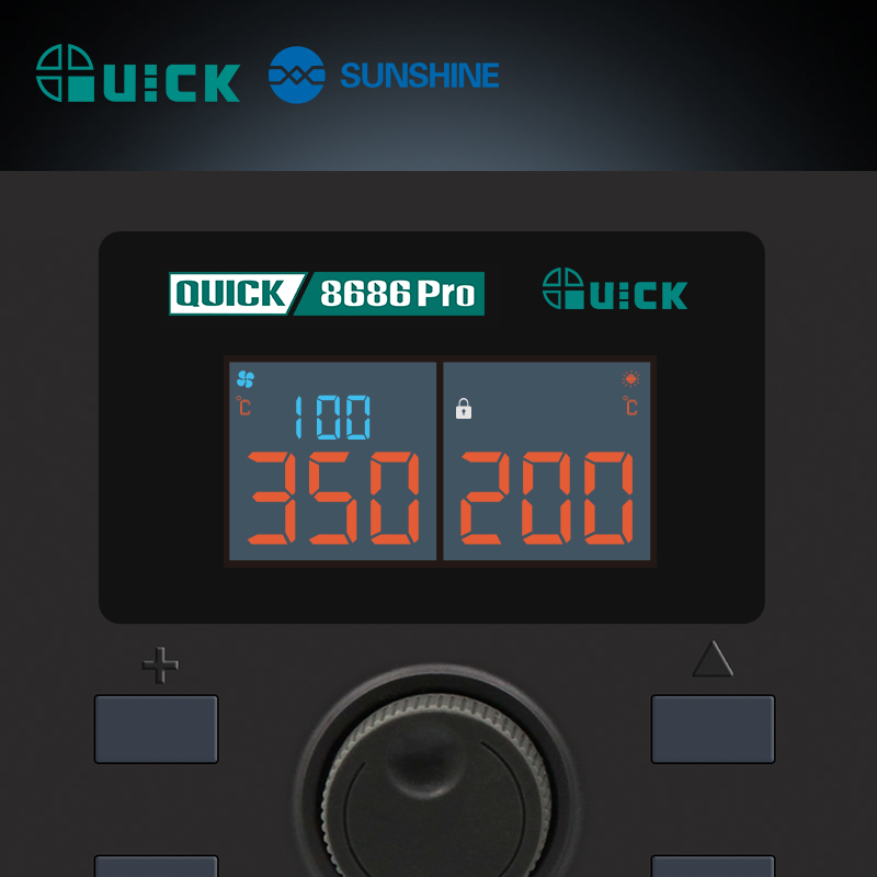 Паяльна станція QUICK 8686 Pro функція захисту паролем та цифрова калібровка