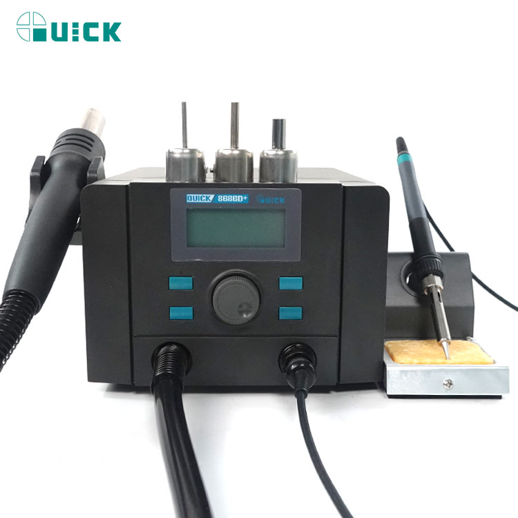 Паяльная станция QUICK 8686D+ 2 в 1 фронтальная панель органы управления