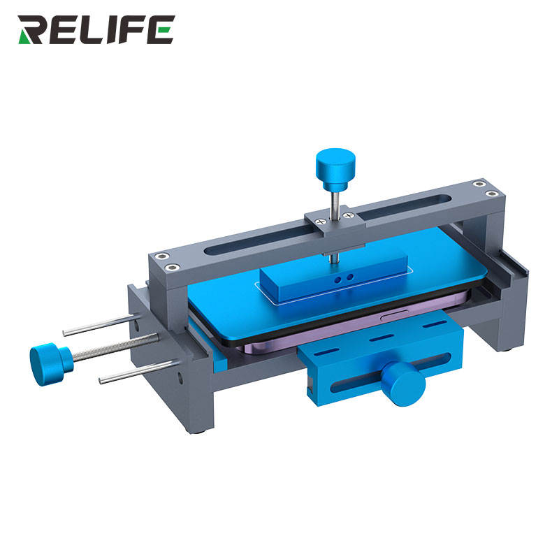 Процес фіксації, склеювання дисплея на тримачі Relife RL-601P Max вигляд збоку