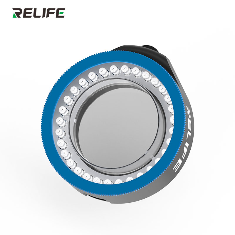 Подсветка для микроскопа RELIFE RL-033E Pro фронтальный вид кольцевой поляризационной подсветки