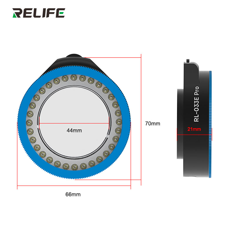 Подсветка для микроскопа RELIFE RL-033E Pro габаритные размеры 66x70x21 мм