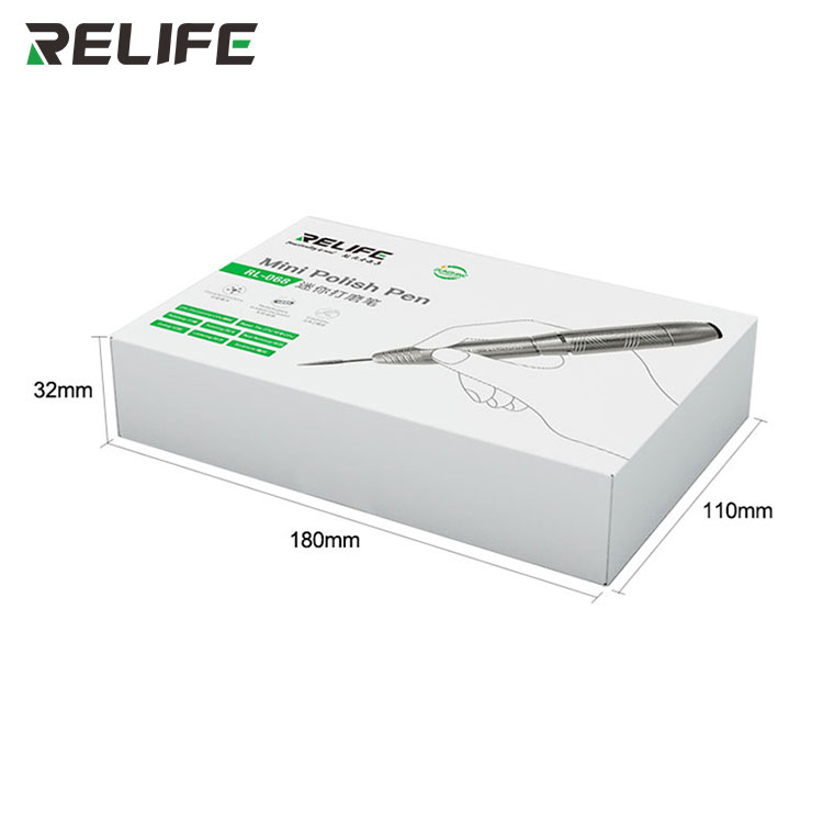 Размер упаковки гравера RELIFE RL-068 — 180×110×32 мм