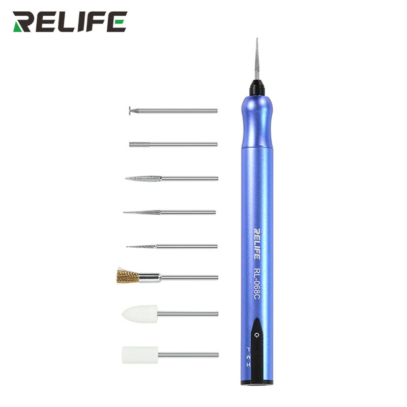 Relife RL-068C с комплектом из 8 сменных насадок для шлифовки и гравировки