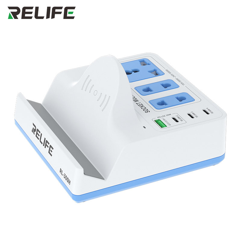 Бездротовий зарядний пристрій Relife RL-309H з різними портами підключення, вигляд зверху