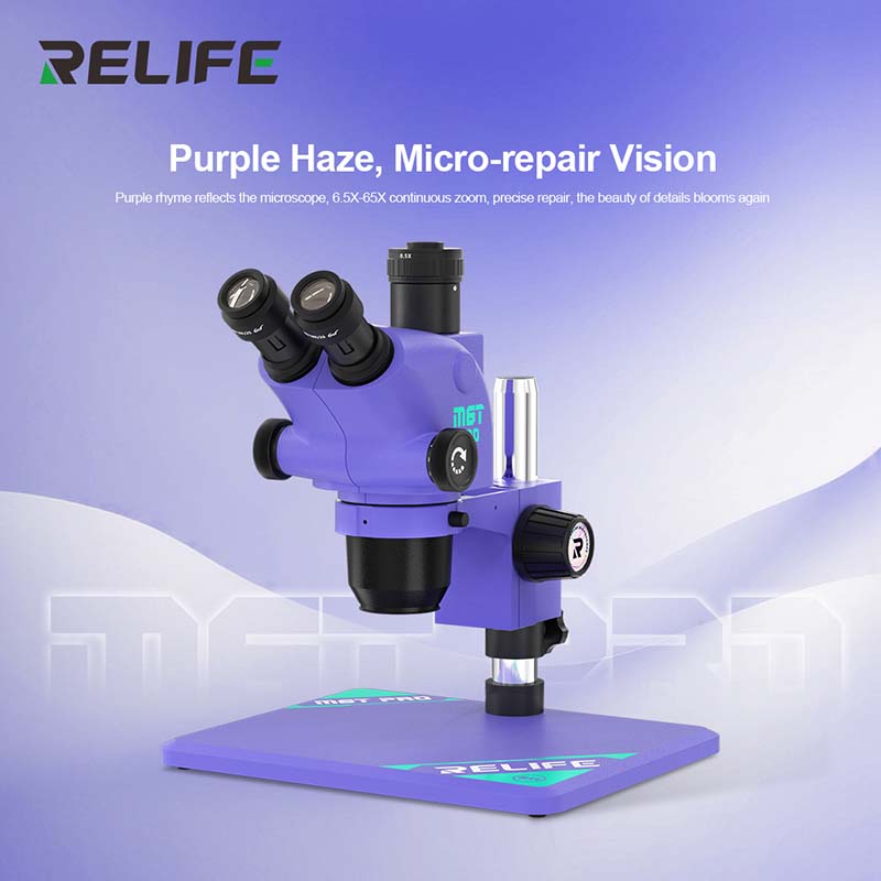 Тринокулярный микроскоп Relife RL-M6T Pro-B11 фиолетового цвета