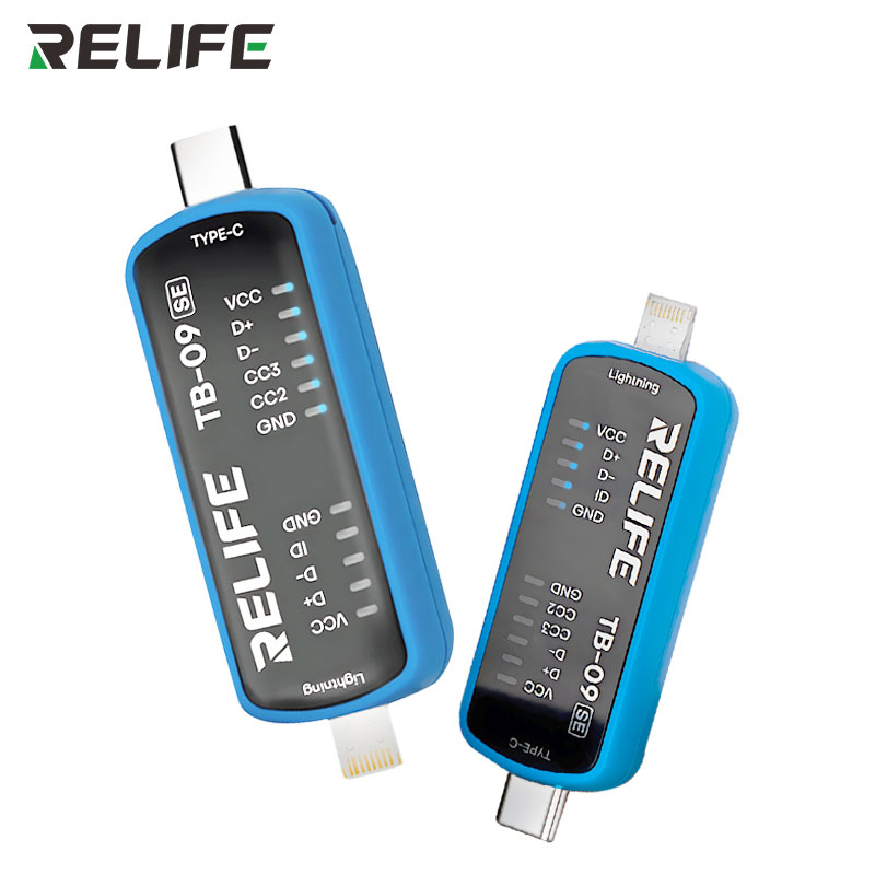 RELIFE TB-09 SE з роз'ємами Lightning та Type-C, два ракурси
