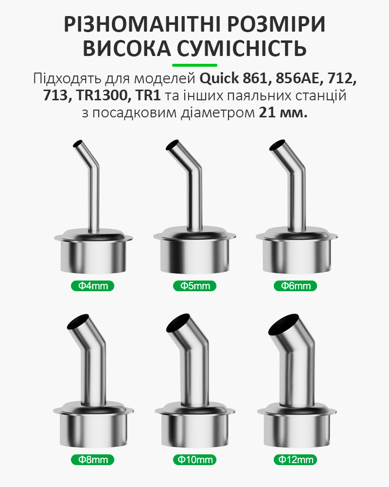 Совместимость насадок Relife 861 с паяльными станциями Quick и другими моделями