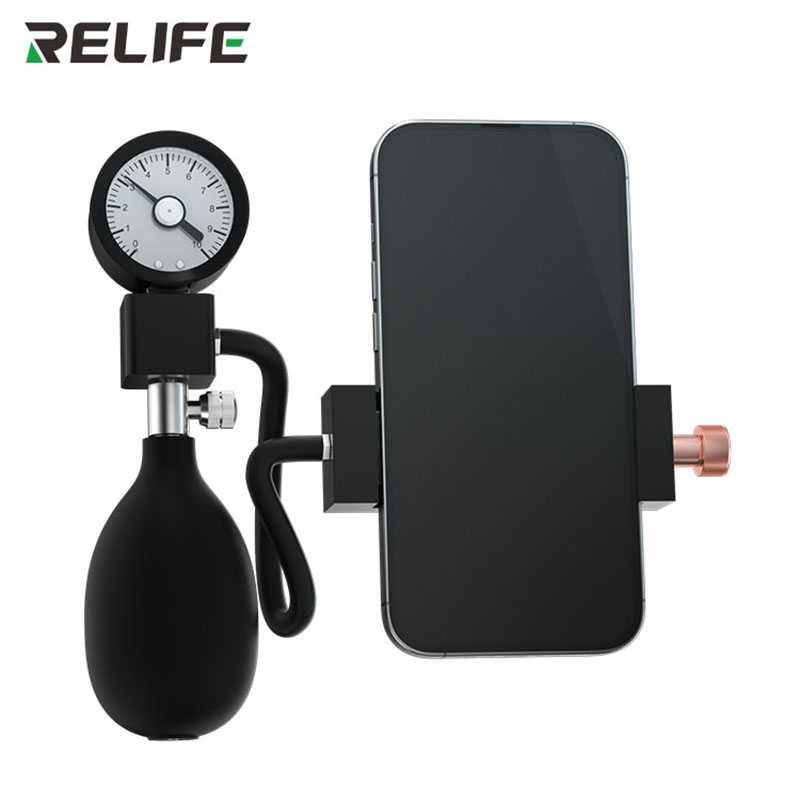 iPhone зафиксирован в тестере герметичности Relife RL-086