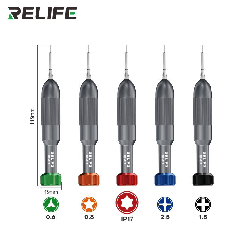 Набор отверток Relife RL-717A — размеры отверток 115 мм и диаметр 19 мм