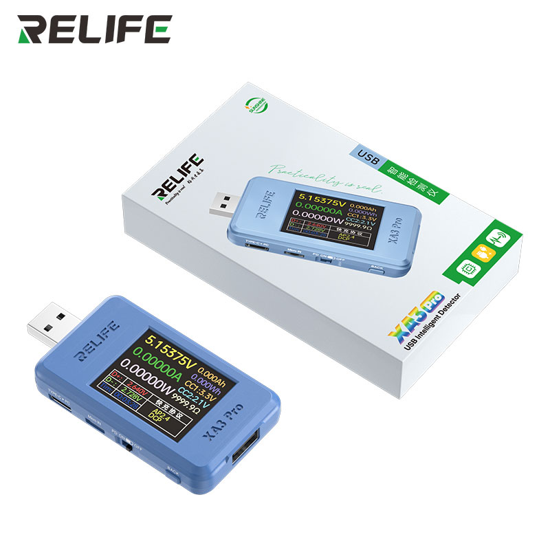 USB тестер RELIFE XA3 Pro — комплект постачання, упаковка та пристрій