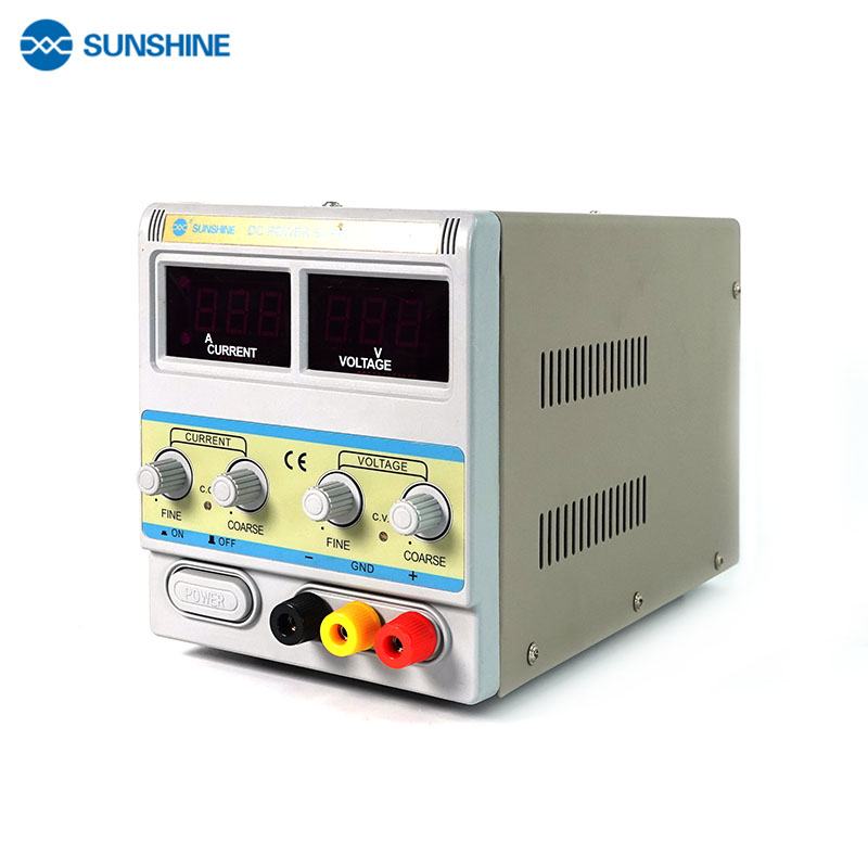 Блок живлення лабораторний Sunshine P-3010D трансформаторний вид справа з вентиляційними прорізами корпусу