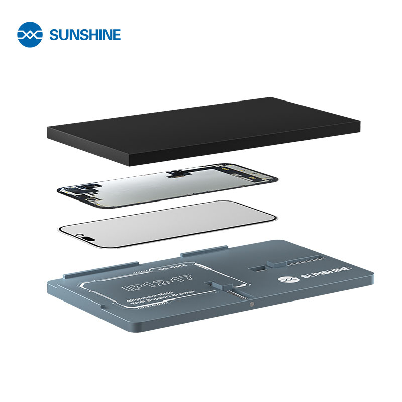 Форма для ламінування дисплея SUNSHINE SS-061A з чорною гумовою накладкою для зворотного ламінування