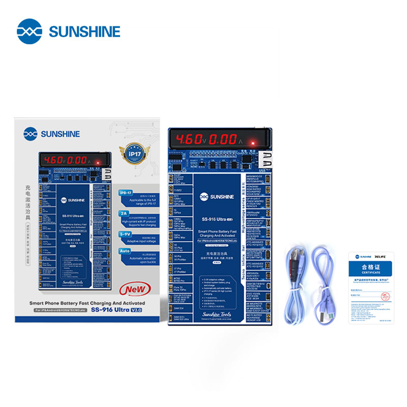 Комплектація Sunshine SS-916 Ultra: активатор, USB-кабель та документація