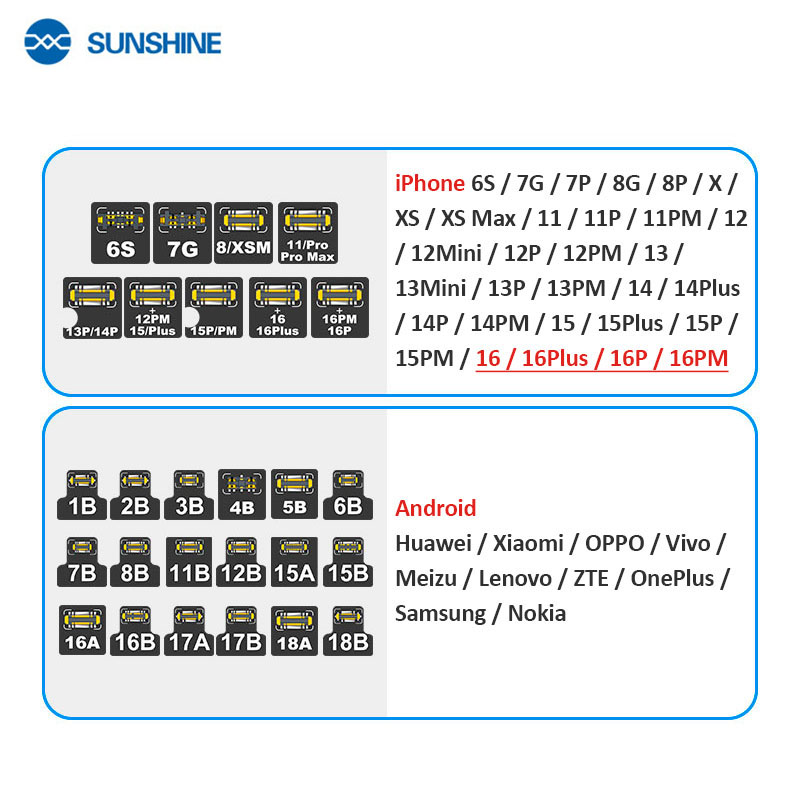Набор контактных разъемов Sunshine SS-905D для моделей iPhone и Android