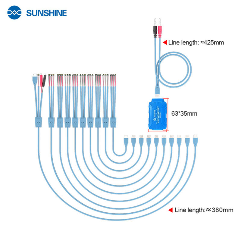 Размеры кабелей и модуля Sunshine SS-905D V10.0 в комплекте