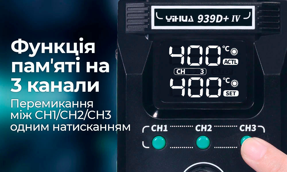 Станція YIHUA з трьома каналами пам'яті температури