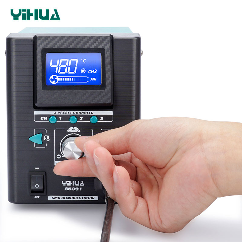 Паяльная станция YIHUA 8509-I регулировка температуры и потока воздуха