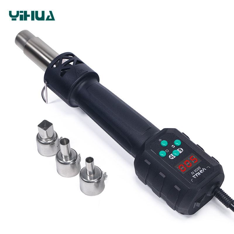Термофен YIHUA 8858-IV с LED дисплеем и насадками 5 мм 8 мм 13 мм, общий вид