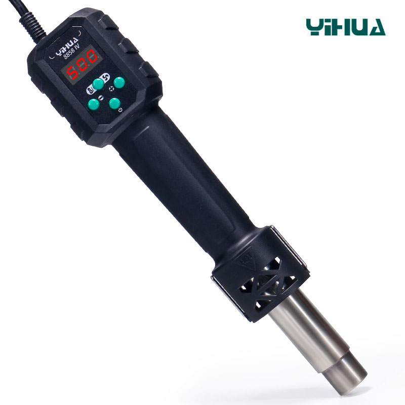 Термофен YIHUA 8858-IV крупным планом — сопло и LED индикация