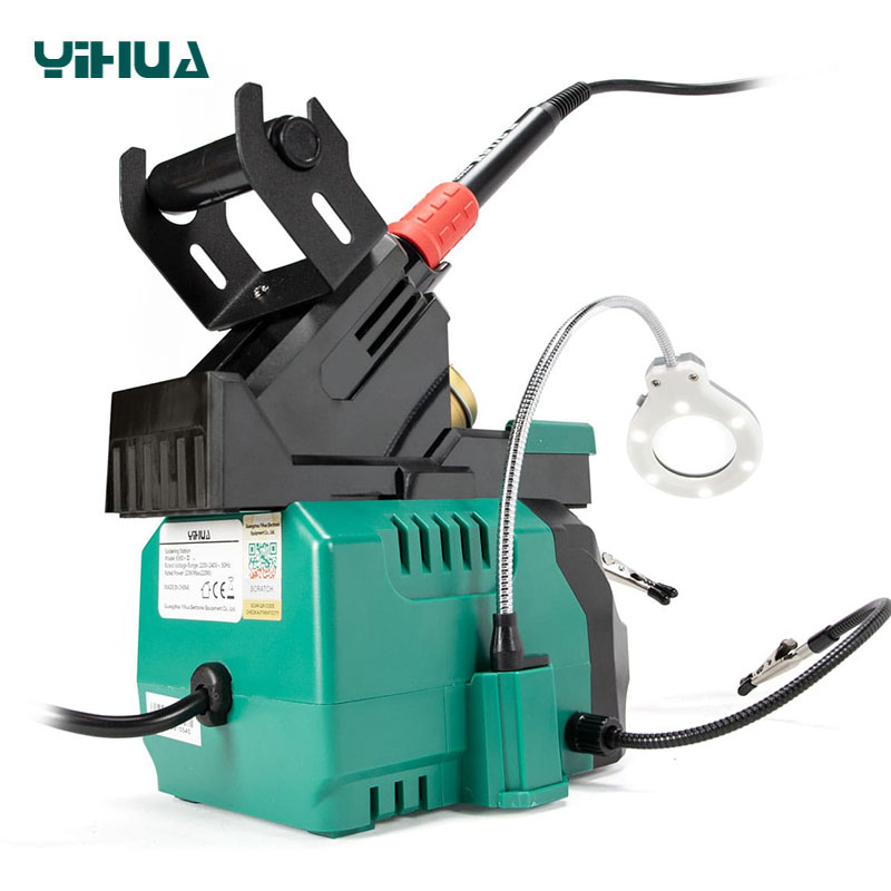 YIHUA 939D+ III, задня панель, LED-лупа на гнучкій стійці, зручно для майстерні