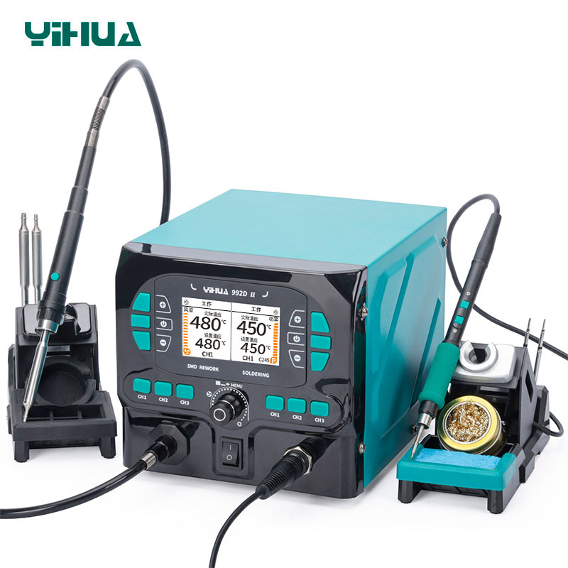 Паяльна станція YIHUA 992D-II комплект термофен+паяльник C210