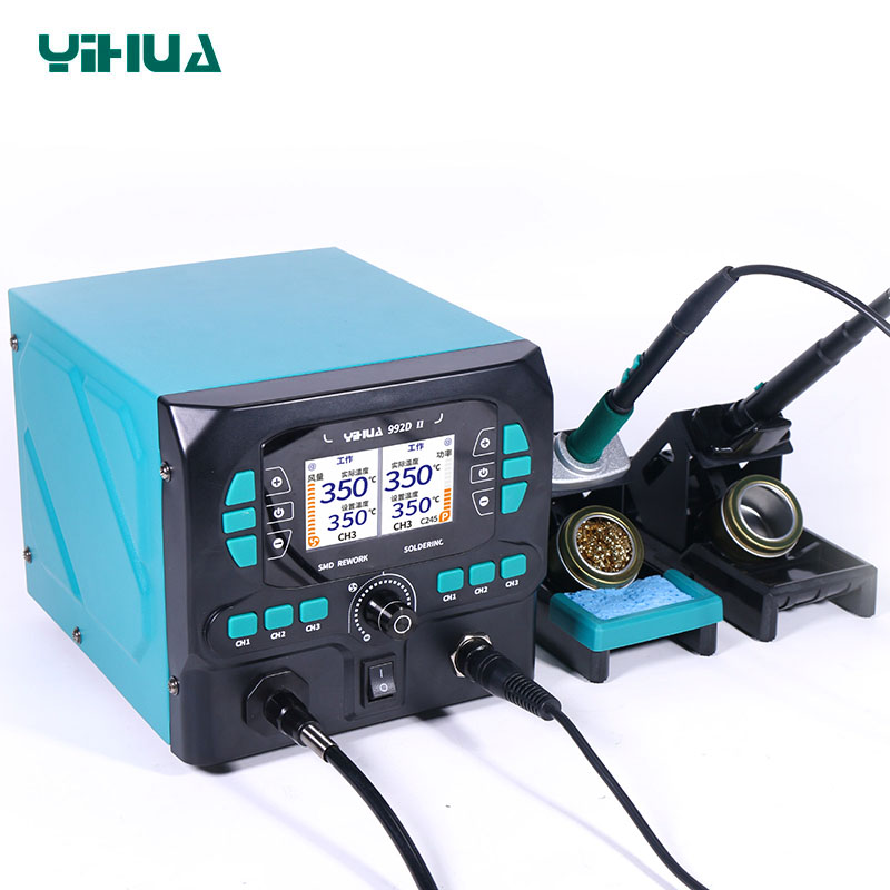 Паяльна станція YIHUA 992D-II подвійний LCD дисплей 350°C