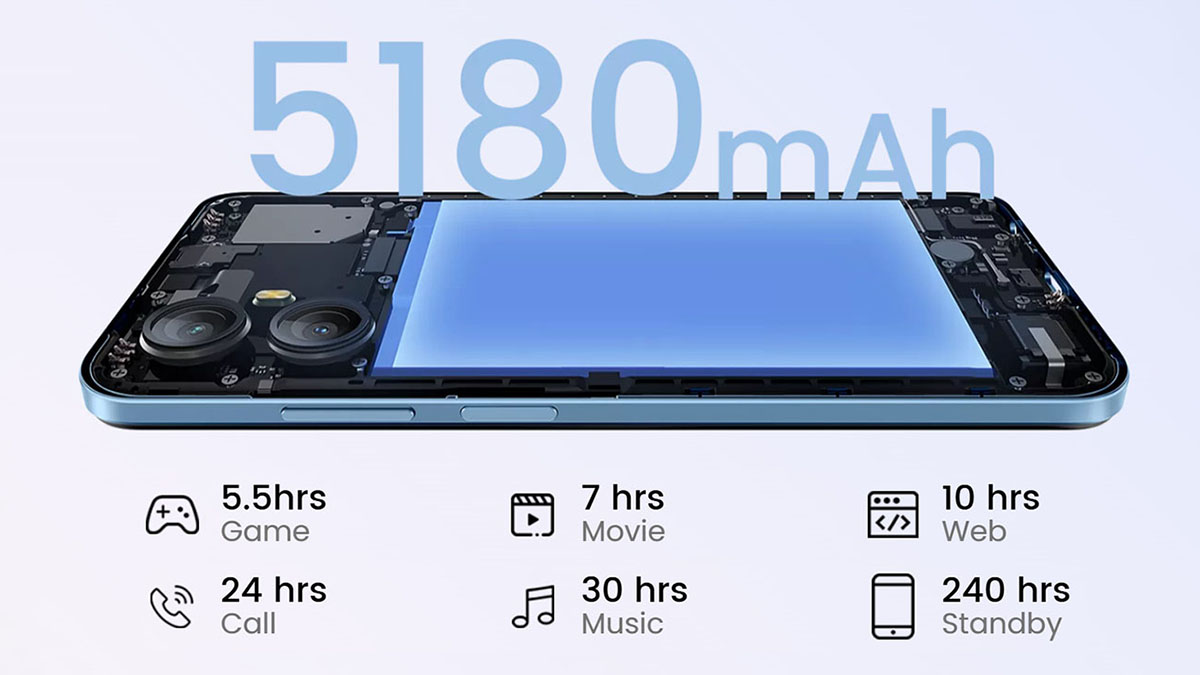 Смартфон Blackview A52 Pro: Аккумулятор 5180 мАч