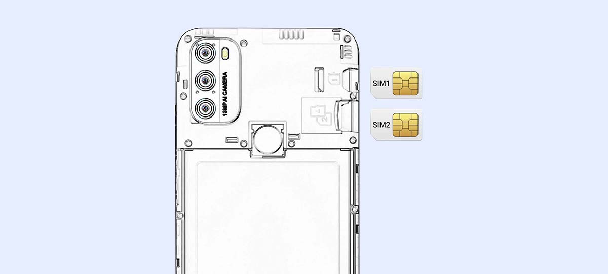 Дві SIM-карти і розширення пам'яті Blackview A70, слот 2+1 з підтримкою microSD