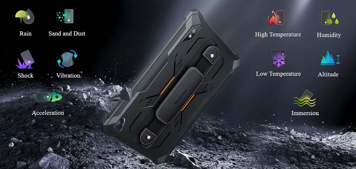 планшет blackview active 8 Сверхпотужний захист за стандартом MIL-STD-810H