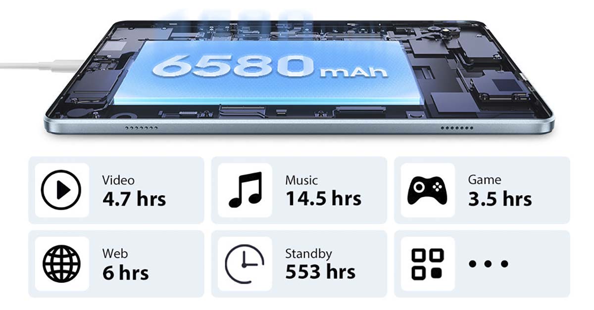 Blackview Tab 8 WiFi Мощный аккумулятор на 6580 мАч