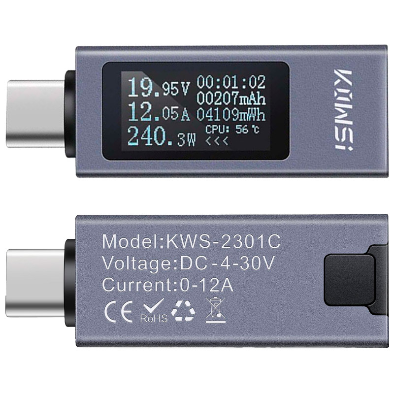 USB тестер KOWSI KWS-2103C Type-C ударостійкий загальний вигляд