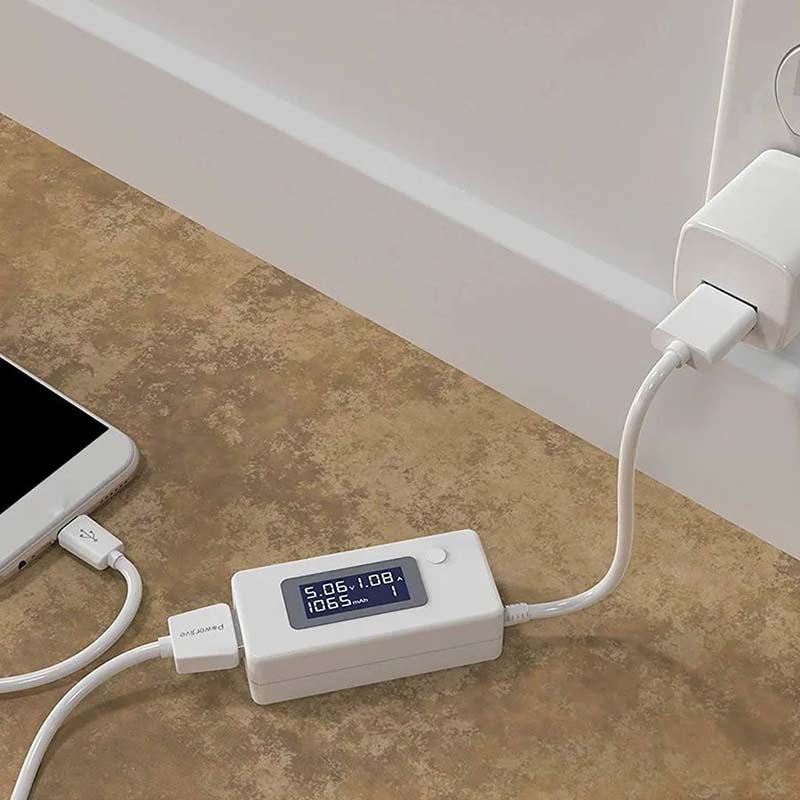 Многофункциональный USB тестер KEWEISI KCX-017 тока напряжения емкости: пример подключения