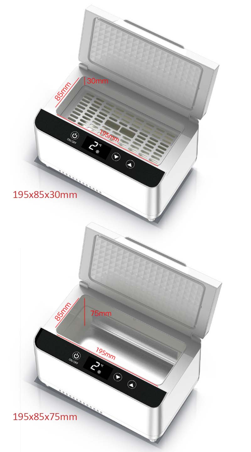 Открытый мини холодильник Coolbox CL-1202 с двумя уровнями хранения до 26 флаконов инсулина