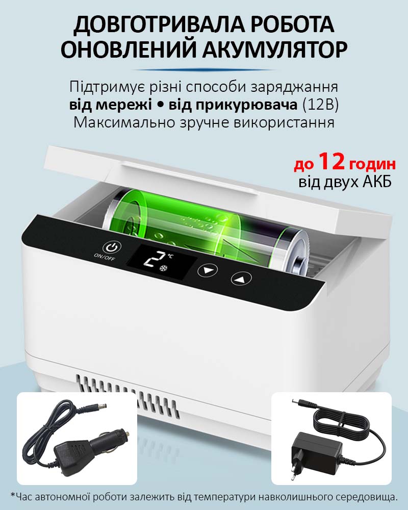 Coolbox CL-1202 с функцией звукового сигнала при низком заряде аккумулятора